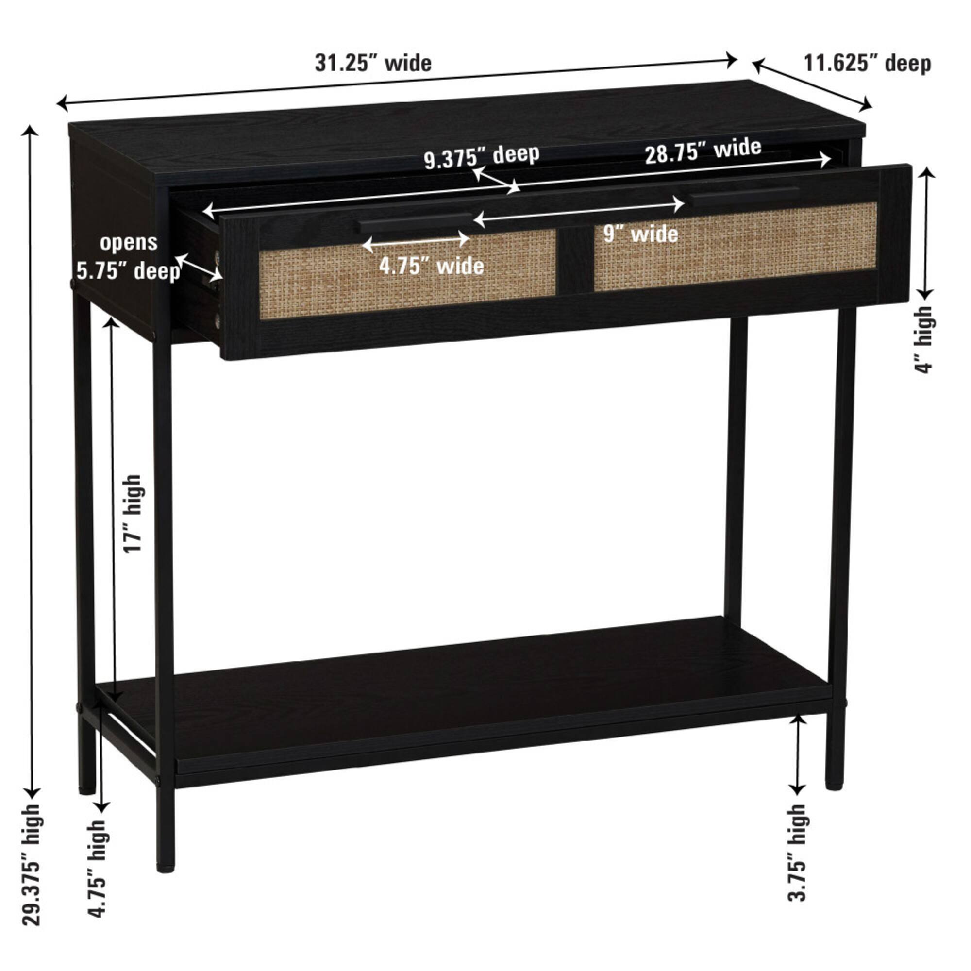 Household Essentials Bungalow 30" Console Table